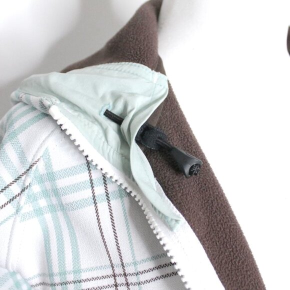 Patagonia Women's White  Green Plaid Hooded Jacket Size S - Picture 8 of 16